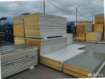 Сэндвич панели (стеновые) минеральная вата от 200 м2